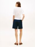 White Pointelle Short Sleeve Polo Jumper  Women