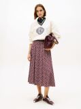 Multi A-Line Twill Midi Skirt  Women
