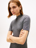 Grey Festive Metallic Slim Midi Bodycon Dress  Women