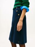 Blue Gold-Tone Button A-Line Skirt  Women