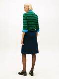 Blue Gold-Tone Button A-Line Skirt  Women