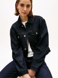 Blue Flag Embroidery Pleated Denim Jacket  Women
