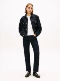 Blue Flag Embroidery Pleated Denim Jacket  Women