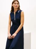 Blue 1985 Pleated Sleeveless Midi Polo Dress  Women