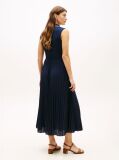 Blue 1985 Pleated Sleeveless Midi Polo Dress  Women