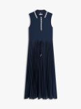 Blue 1985 Pleated Sleeveless Midi Polo Dress  Women