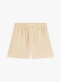 Beige Flag Embroidery Pure Linen Shorts  Women