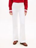 White Mid Rise Flared White Jeans  Women
