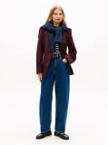 Blue Mid Rise Tapered Barrel Leg Jeans  Women