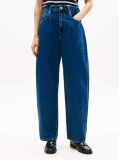 Blue Mid Rise Tapered Barrel Leg Jeans  Women