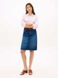 Blue Mid Rise Straight Denim Pencil Skirt  Women