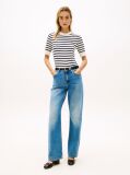 Multi Fine Knit Jersey Short Sleeve Jumper  Women