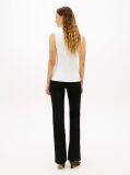 White Gold-Tone Button Linen Blend Slim Waistcoat  Women