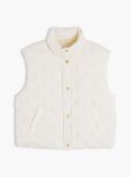Beige Flag Down Lightweight Quilted Gilet  Women