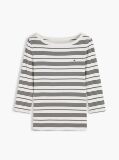 Multi Slim T-Shirt Με Λαιμόκοψη Boat Και Μανίκι 3/4  Γυναίκες