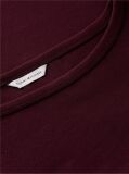 Red Slim Boat Neck Three-Quarter Sleeve T-Shirt  Women