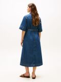 Blue Denim Belted Midi Shirt Dress  Women