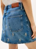 Blue TH Crest Embroidery Denim Mini Skirt  Women