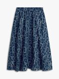 Multi Pure Linen A-Line Midi Skirt  Women