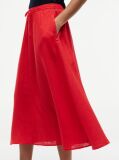 Red Pure Linen A-Line Midi Skirt  Women