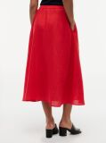 Red Pure Linen A-Line Midi Skirt  Women