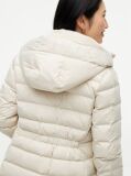 Beige Slim Down Hooded Coat  Women