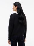 Black Premium Knit Gold-Tone Button Polo Jumper  Women