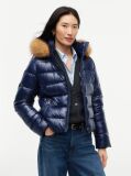 Μπλε Φουσκωτό Μπουφάν Με Κουκούλα  Γυναίκες