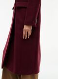 Red Manteco Wool Blend Slim Double Breasted Longline Coat  Women