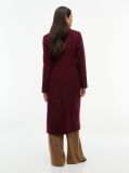 Red Manteco Wool Blend Slim Double Breasted Longline Coat  Women