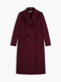 Red Manteco Wool Blend Slim Double Breasted Longline Coat  Women