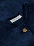 Blue Double-Faced Wool Blend Jacquard Slim Jacket  Women
