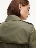 Green Buckle Belt Double Breasted Trench Coat  Women
