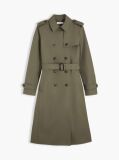 Green Buckle Belt Double Breasted Trench Coat  Women