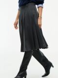 Grey Metal Flag Pleated Skirt  Women