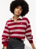Multi Rugby Stripe Relaxed Polo Sweatshirt  Women