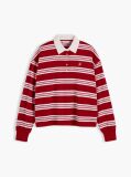 Multi Rugby Stripe Relaxed Polo Sweatshirt  Women