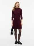 Red Gold-Tone Button Long Sleeve Midi Flare Dress  Women