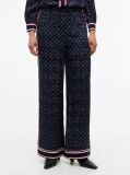 Μπλε Άνετο Παντελόνι Jacquard Με Σχέδιο Σε Ίσια Γραμμή  Γυναίκες