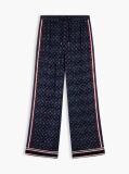 Μπλε Άνετο Παντελόνι Jacquard Με Σχέδιο Σε Ίσια Γραμμή  Γυναίκες