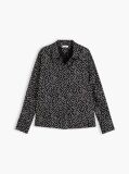 Black Relaxed Fit Print Satin Shirt  Women
