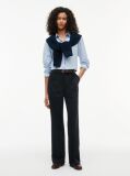 Blue Straight Leg Twill Trousers  Women