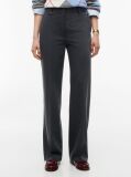 Grey Straight Leg Twill Trousers  Women