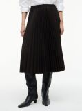 Brown Pleated Twill Midi Skirt  Women