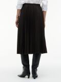 Brown Pleated Twill Midi Skirt  Women
