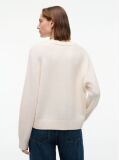 Beige Wool Blend Relaxed Jumper With Cashmere  Women