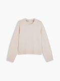 Beige Wool Blend Relaxed Jumper With Cashmere  Women