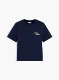 Μπλε Βαμβακερό T-Shirt Με Κλασική Λαιμόκοψη Και Λογότυπο  Γυναίκες