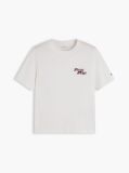 Μπεζ Βαμβακερό T-Shirt Με Κλασική Λαιμόκοψη Και Λογότυπο  Γυναίκες
