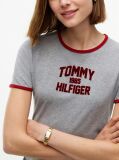 Grey Flock Varsity Logo Slim Ringer T-Shirt  Women